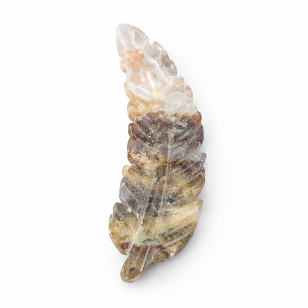 Dendritic Agate Feather Carving