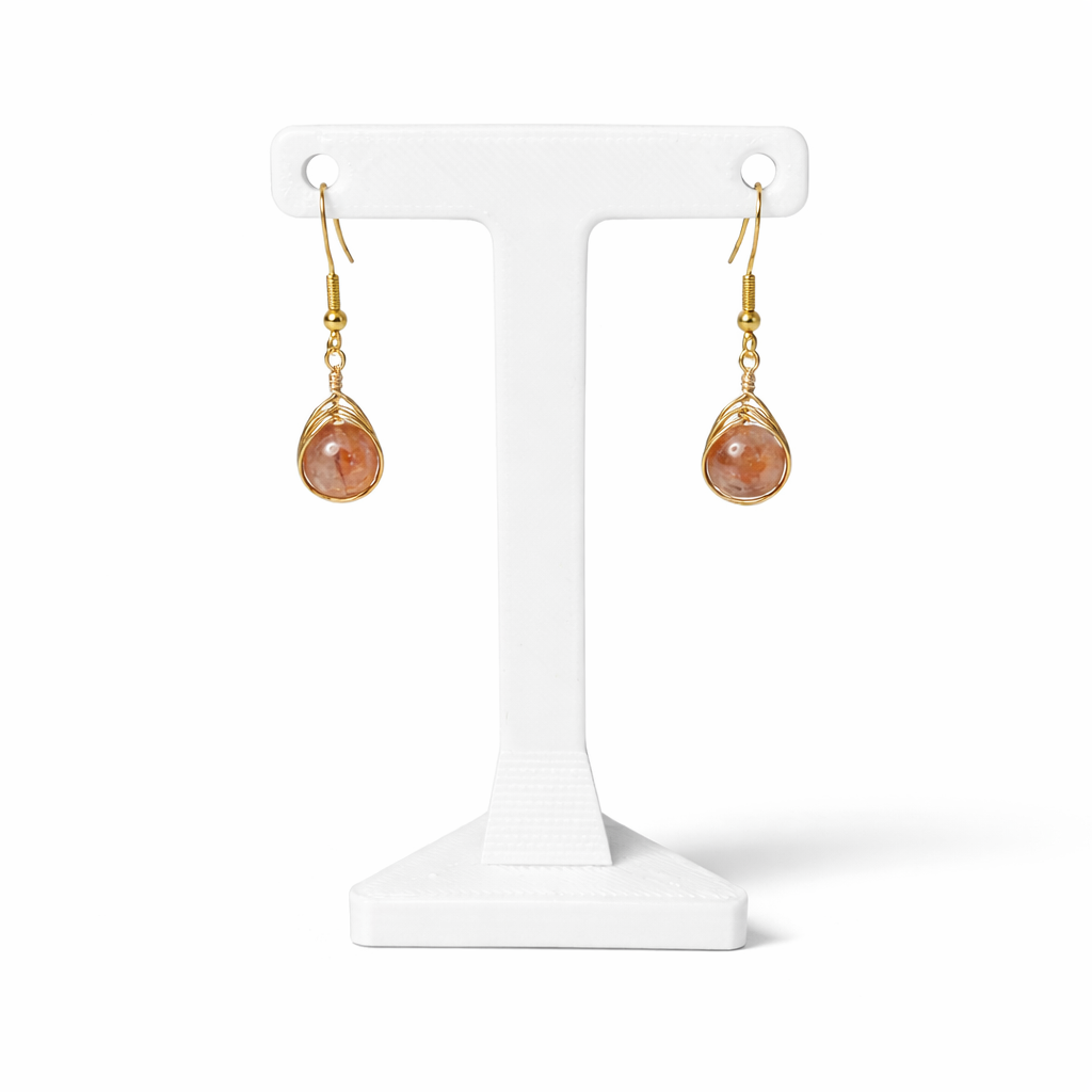 Wire Wrapped Gemstone Earrings