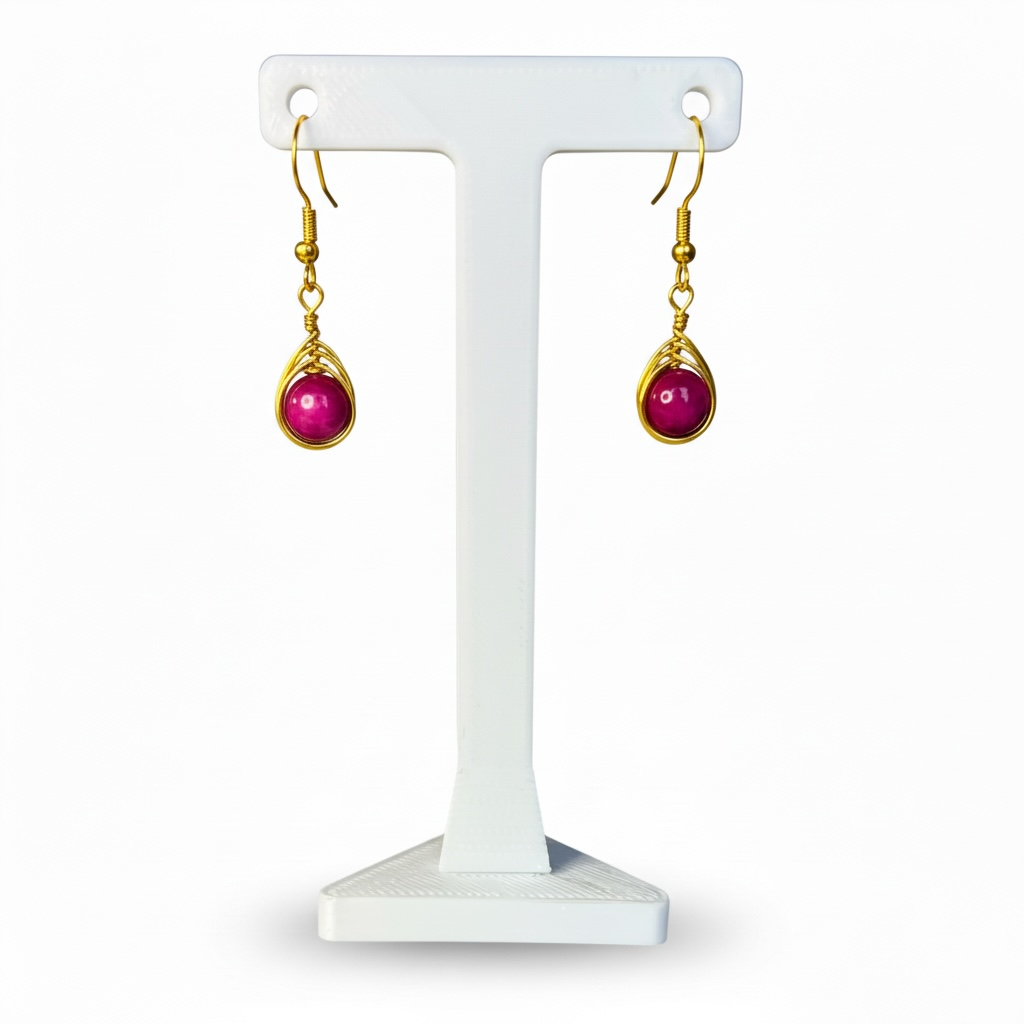 Wire Wrapped Gemstone Earrings