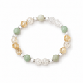 Citrine, Caribbean Blue Calcite, and Clear Quartz Bracelet