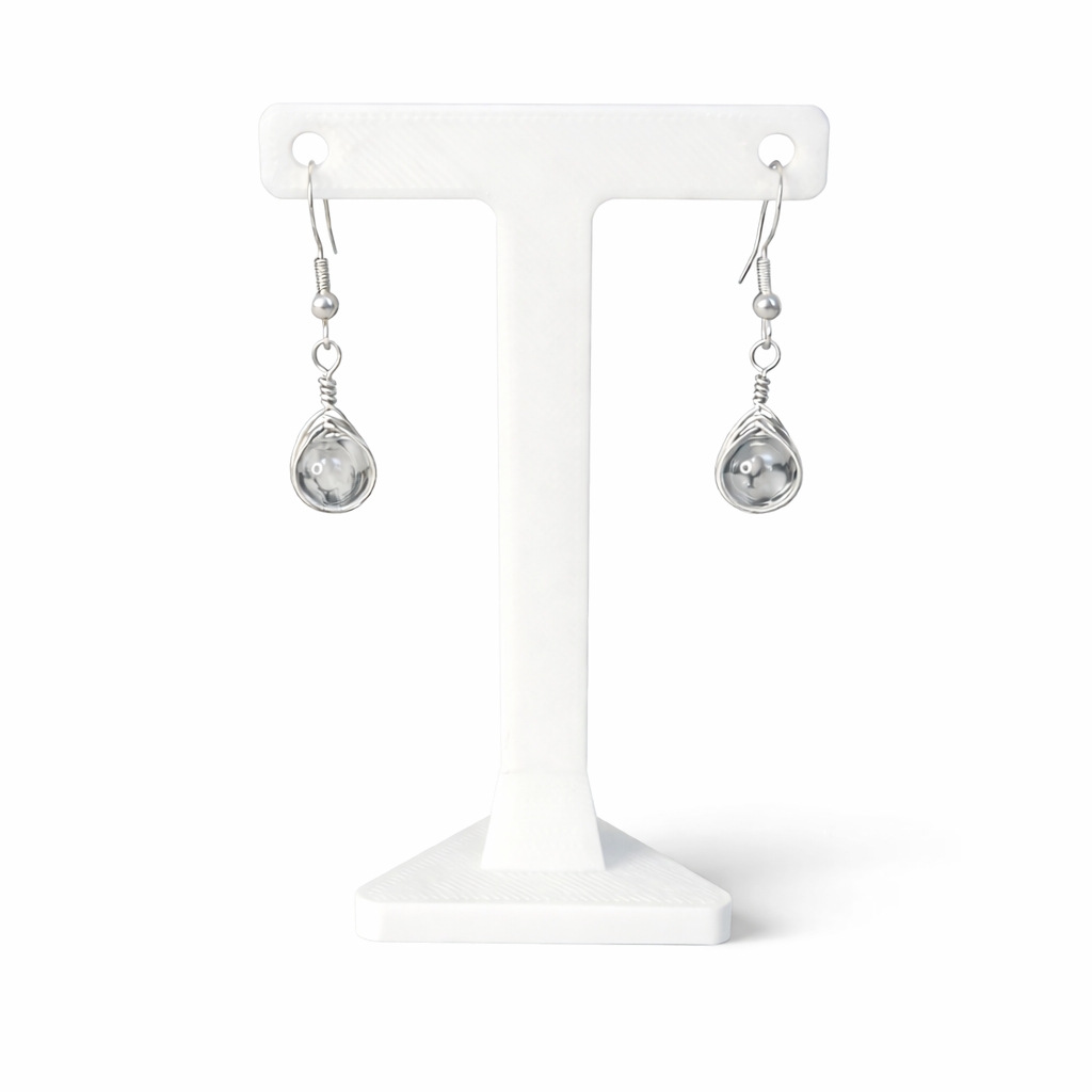 Wire Wrapped Gemstone Earrings