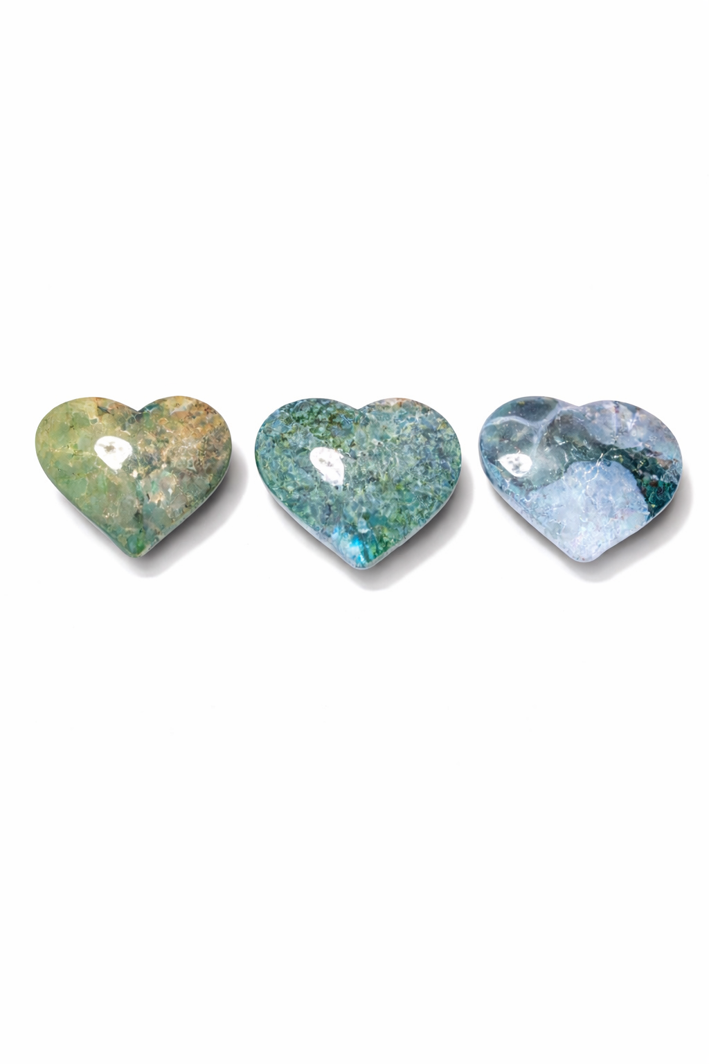 Moss Agate Hearts