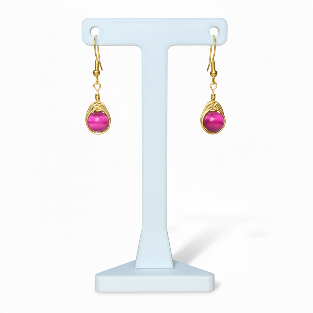 Wire Wrapped Gemstone Earrings