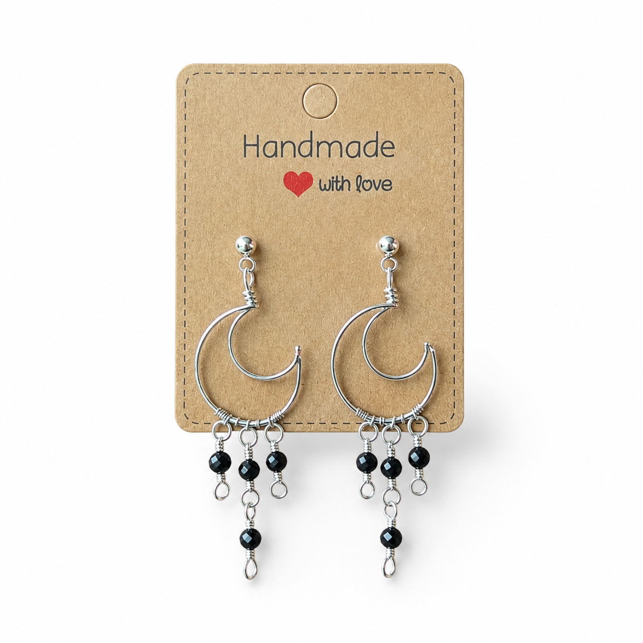 Blue Sapphire Moon Earrings