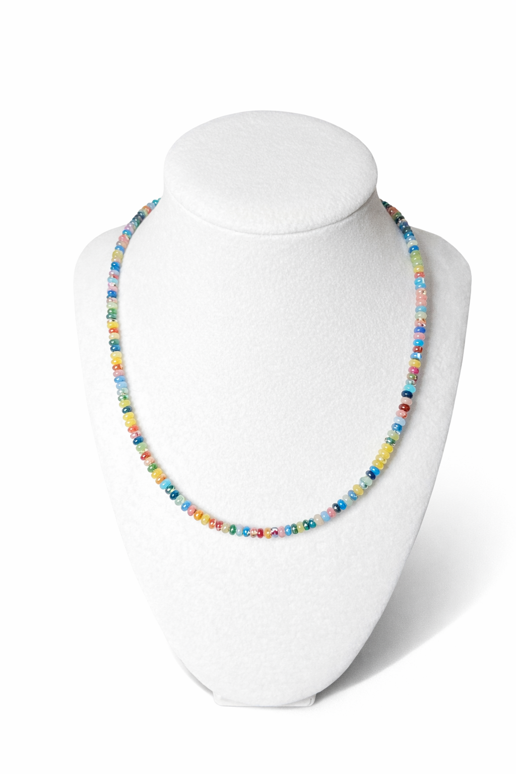 Multi-Colored Agate and Silver Hematite Necklace