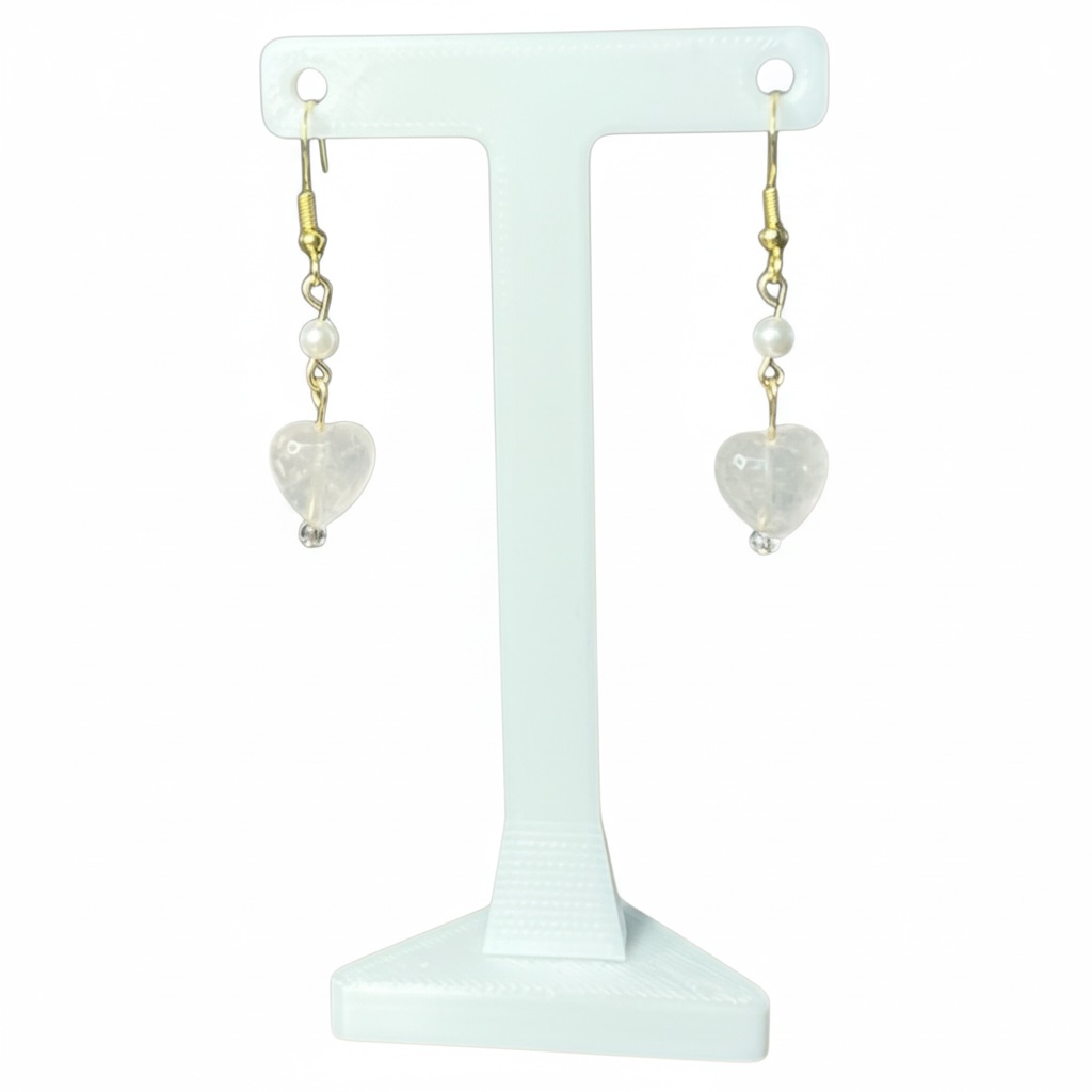 Rose Quartz Heart Earrings