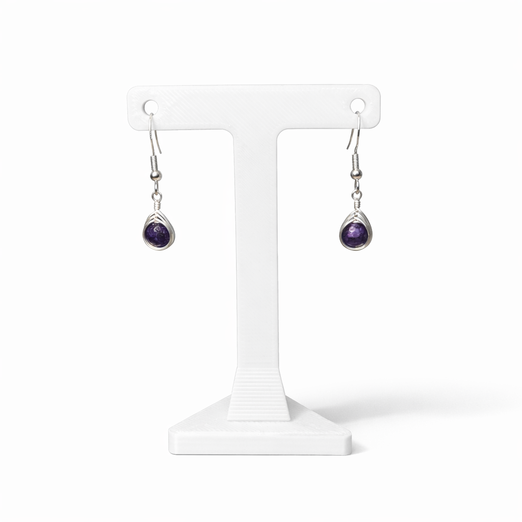 Wire Wrapped Gemstone Earrings