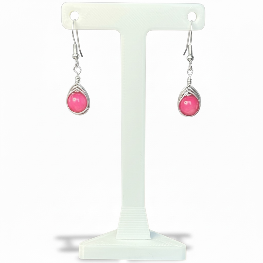 Wire Wrapped Gemstone Earrings