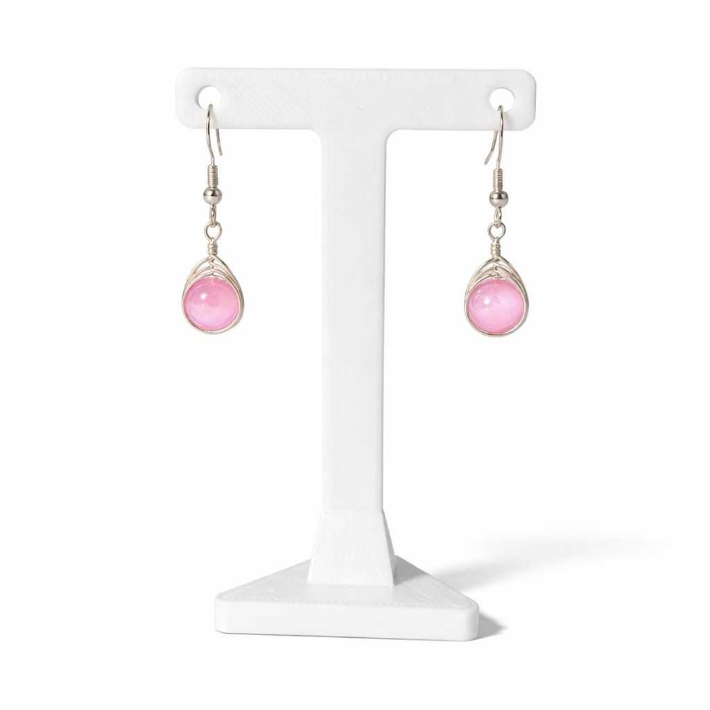 Wire Wrapped Gemstone Earrings