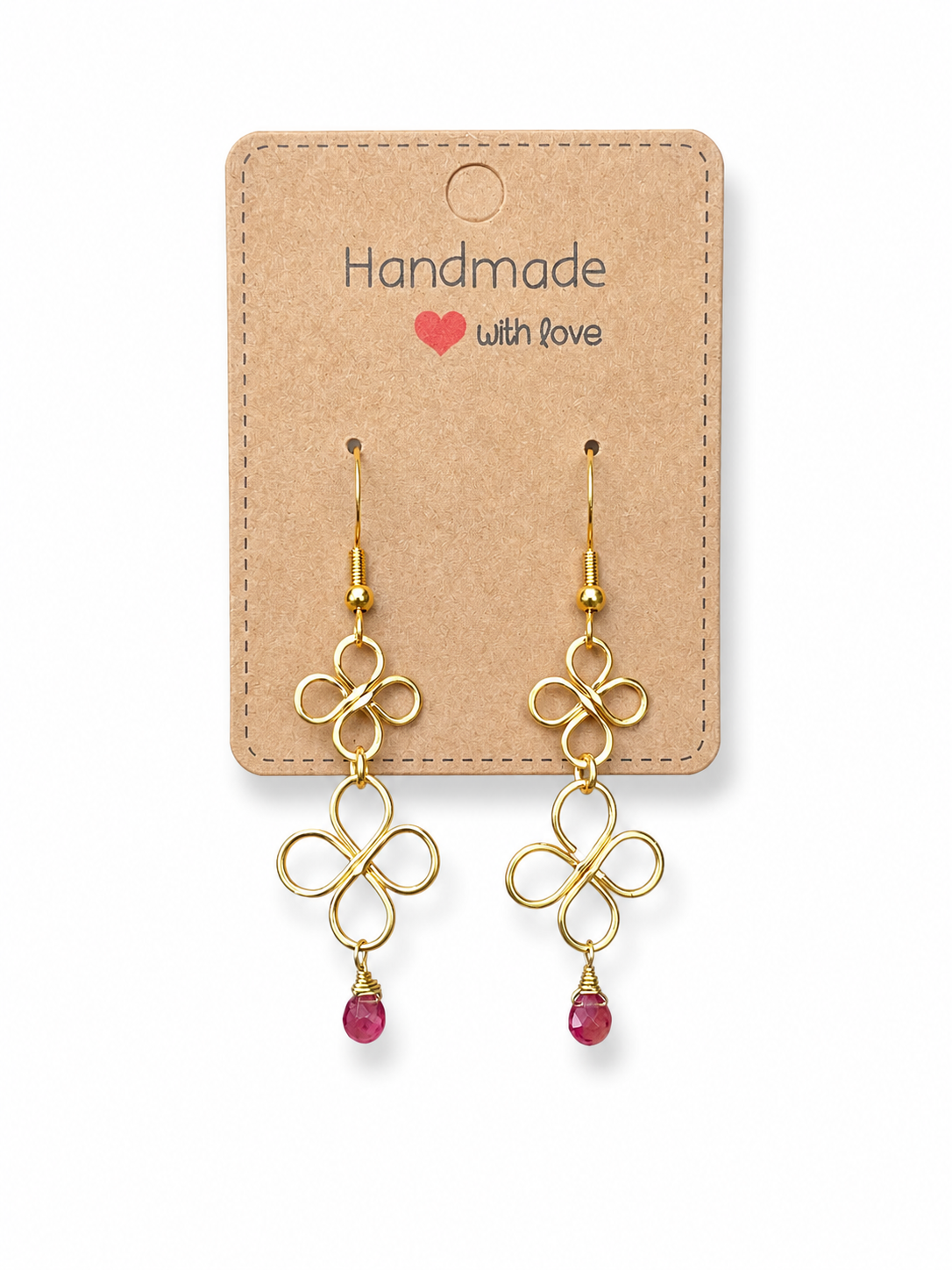 Pink Tourmaline Dangle Earrings