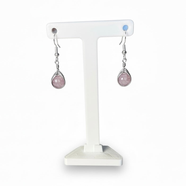 Wire Wrapped Gemstone Earrings