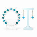Blue Apatite and Freshwater Pearl Set