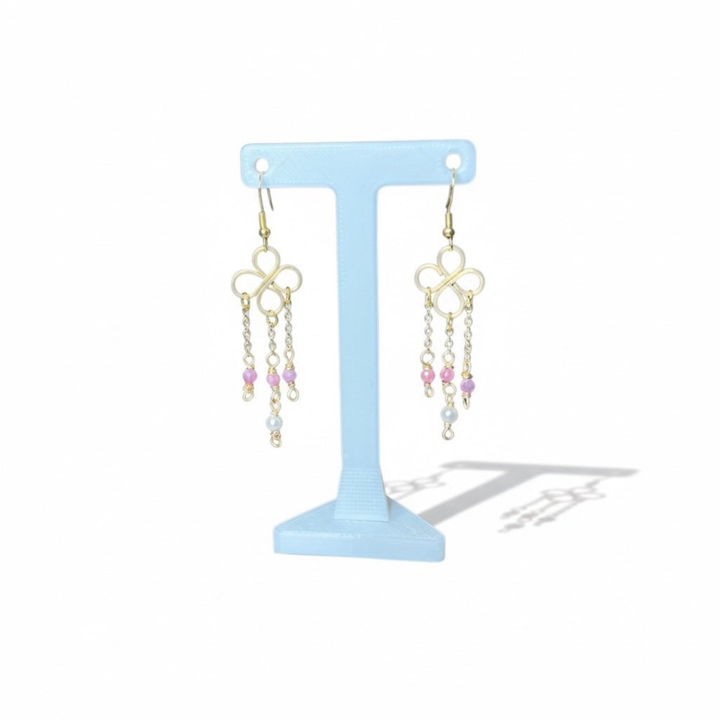 Ruby and Shell Pearl Earrings