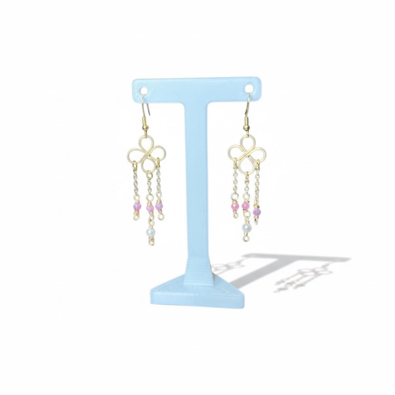 Ruby and Shell Pearl Earrings