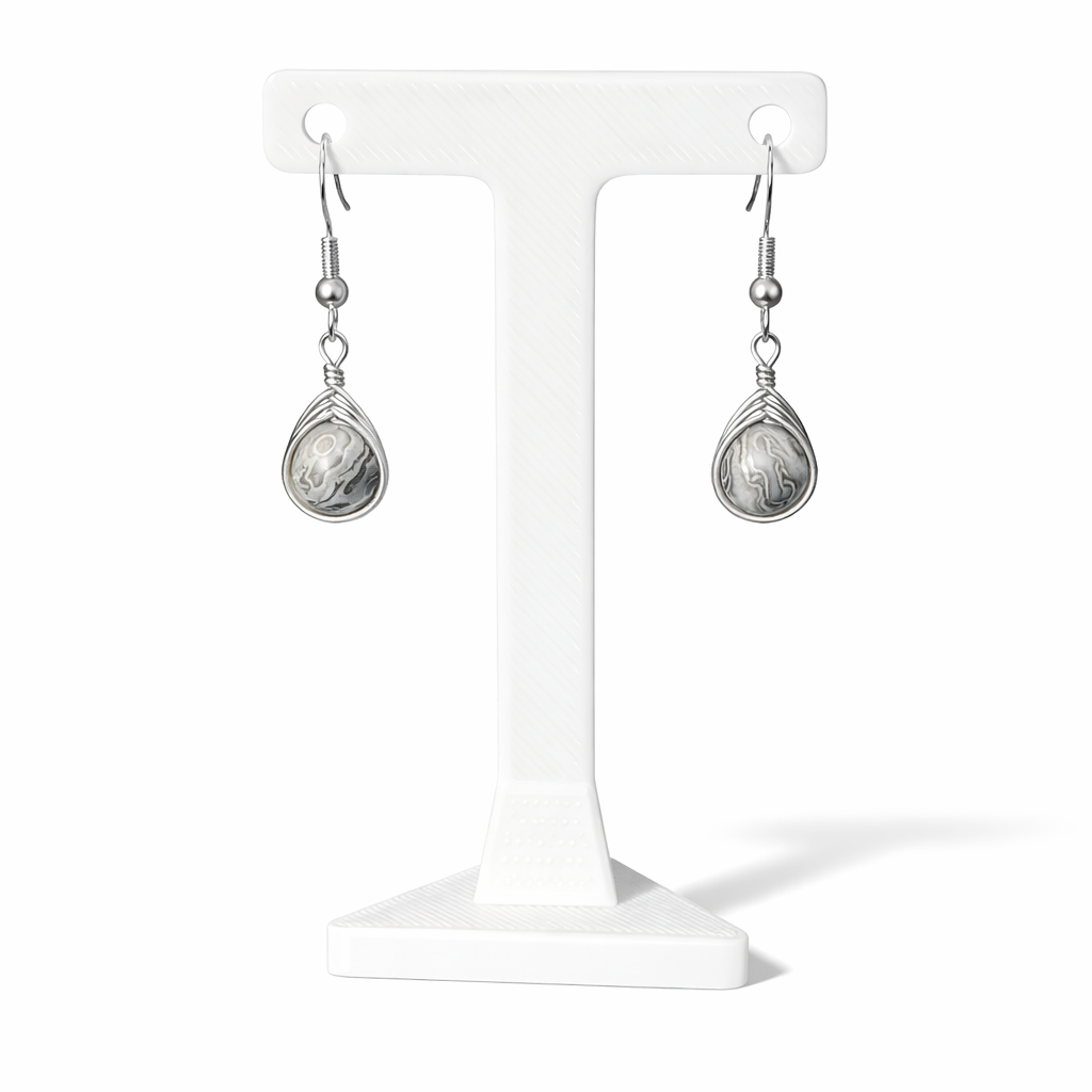 Wire Wrapped Gemstone Earrings