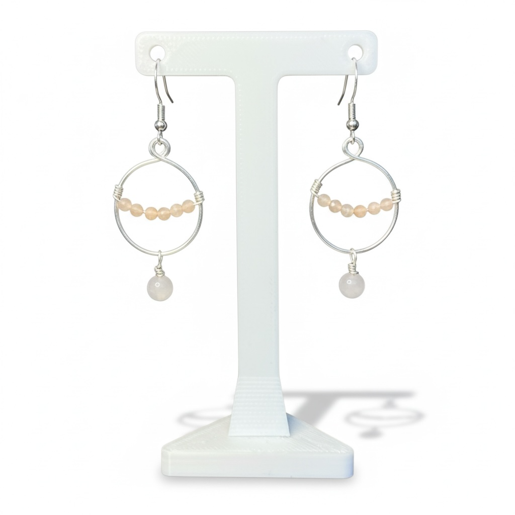 Peach Moonstone Earrings