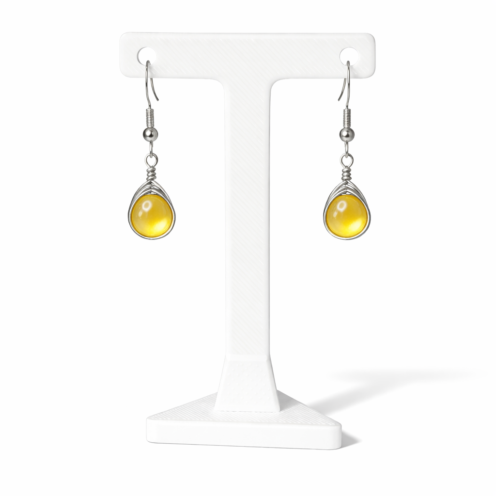 Wire Wrapped Gemstone Earrings