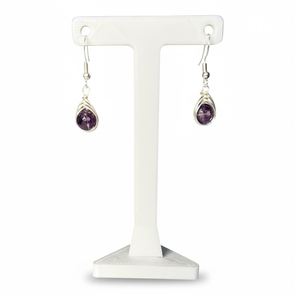 Wire Wrapped Gemstone Earrings