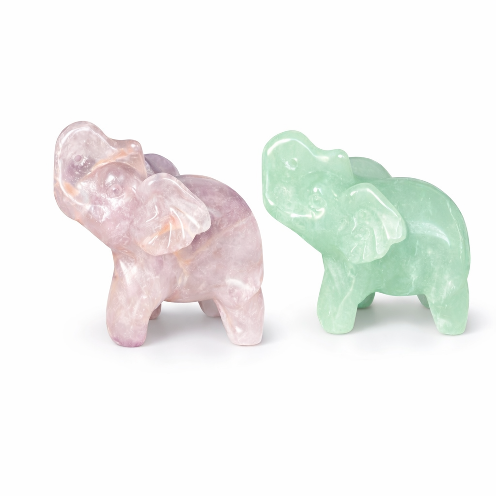 Crystal Elephant Carvings