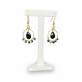 Obsidian and Swarovski Crystal Earrings