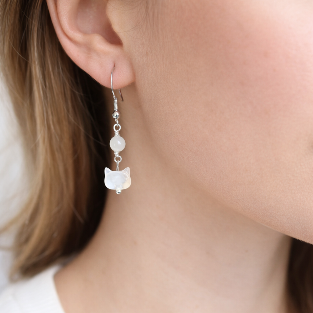 MOP Kitty Earrings