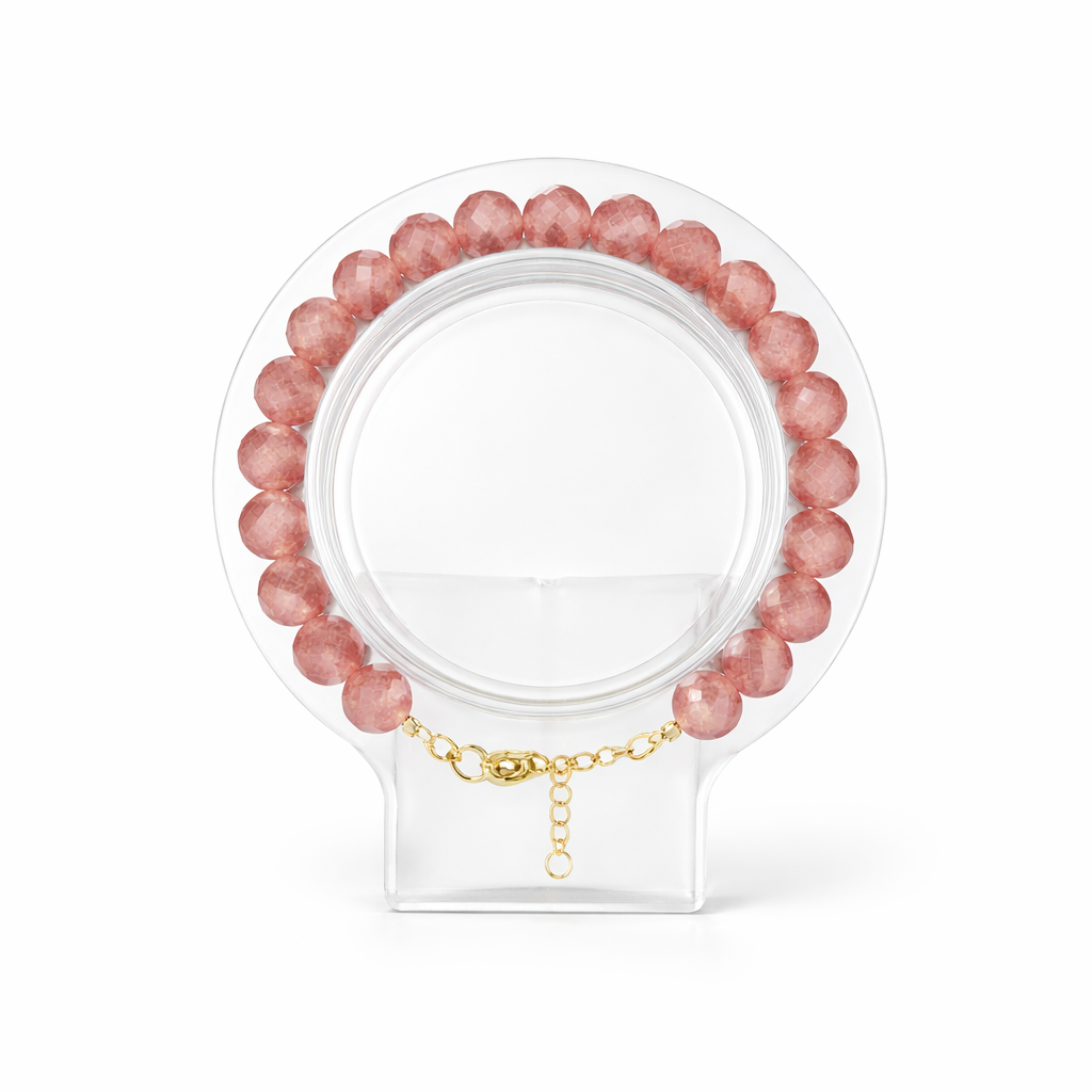 Faceted Strawberry Quartz Bracelet