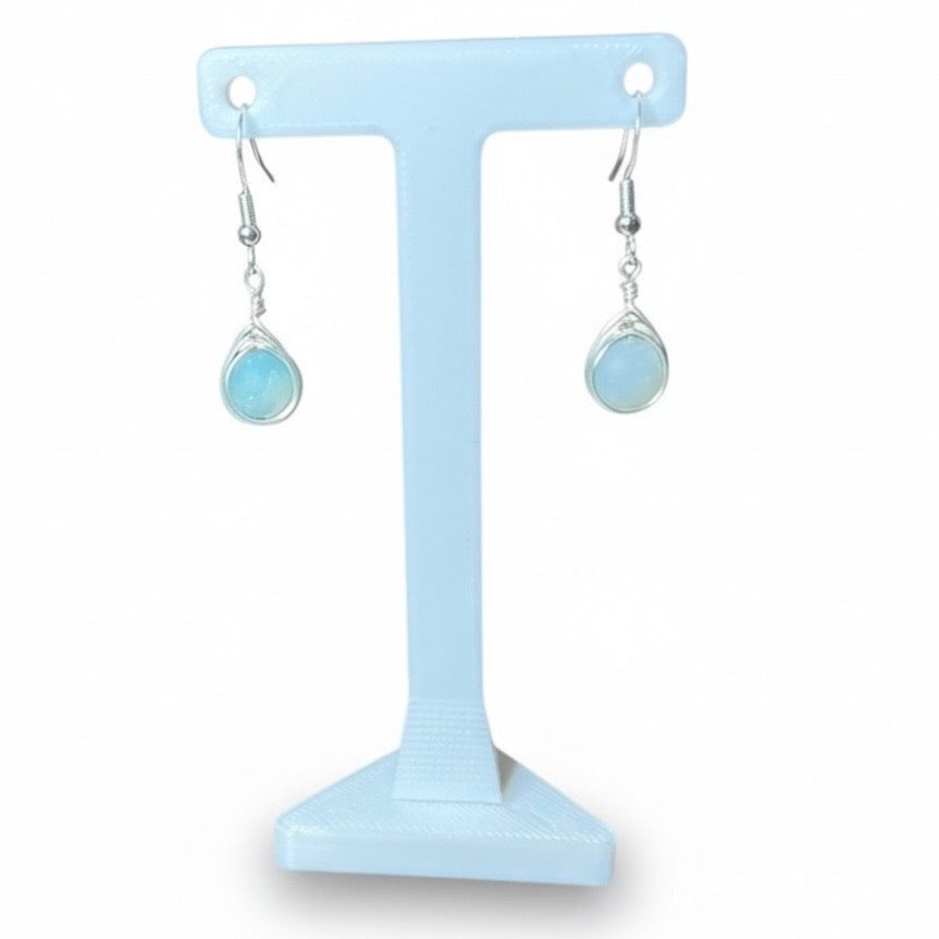 Wire Wrapped Gemstone Earrings