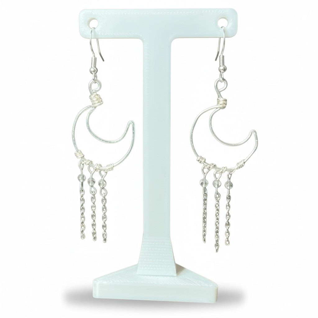 Smoky Quartz Moon Earrings