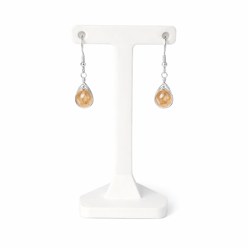 Wire Wrapped Gemstone Earrings