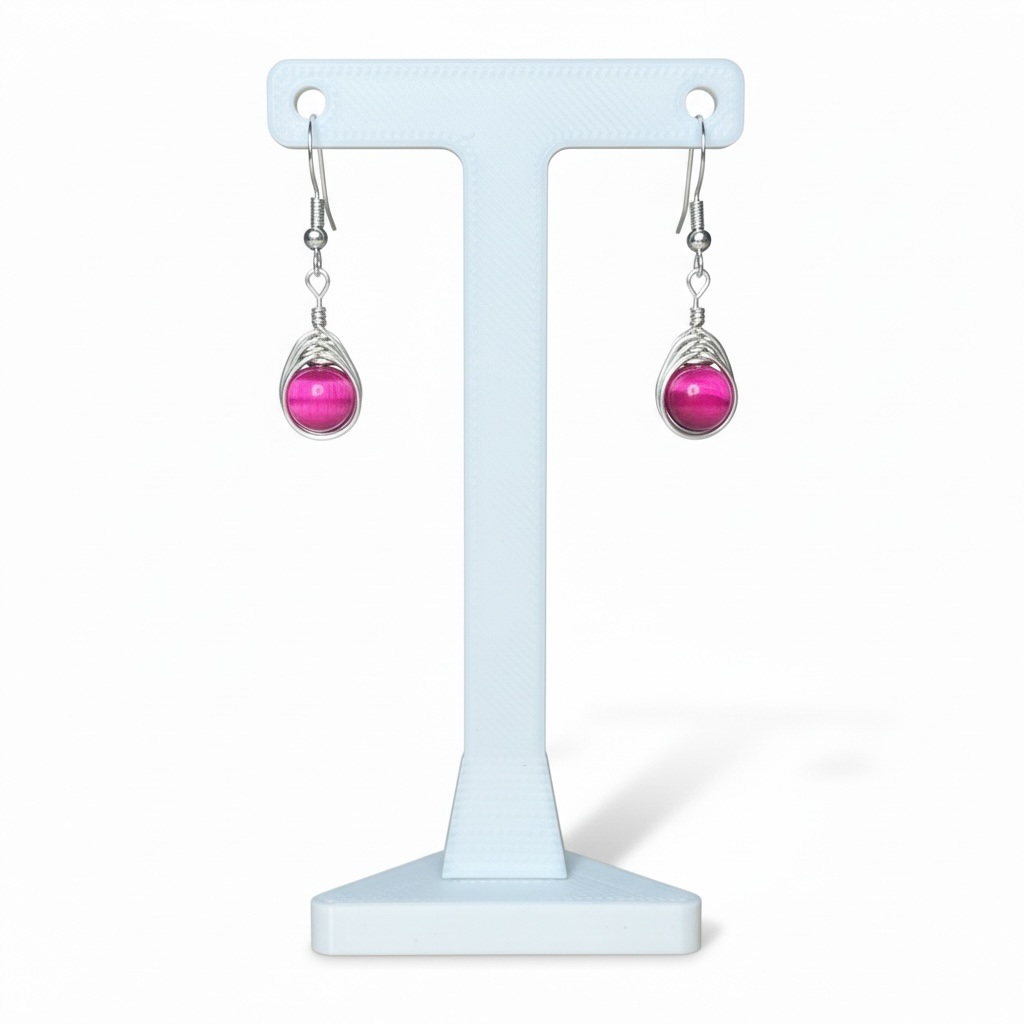 Wire Wrapped Gemstone Earrings