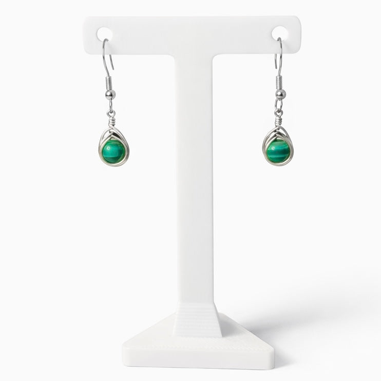 Wire Wrapped Gemstone Earrings