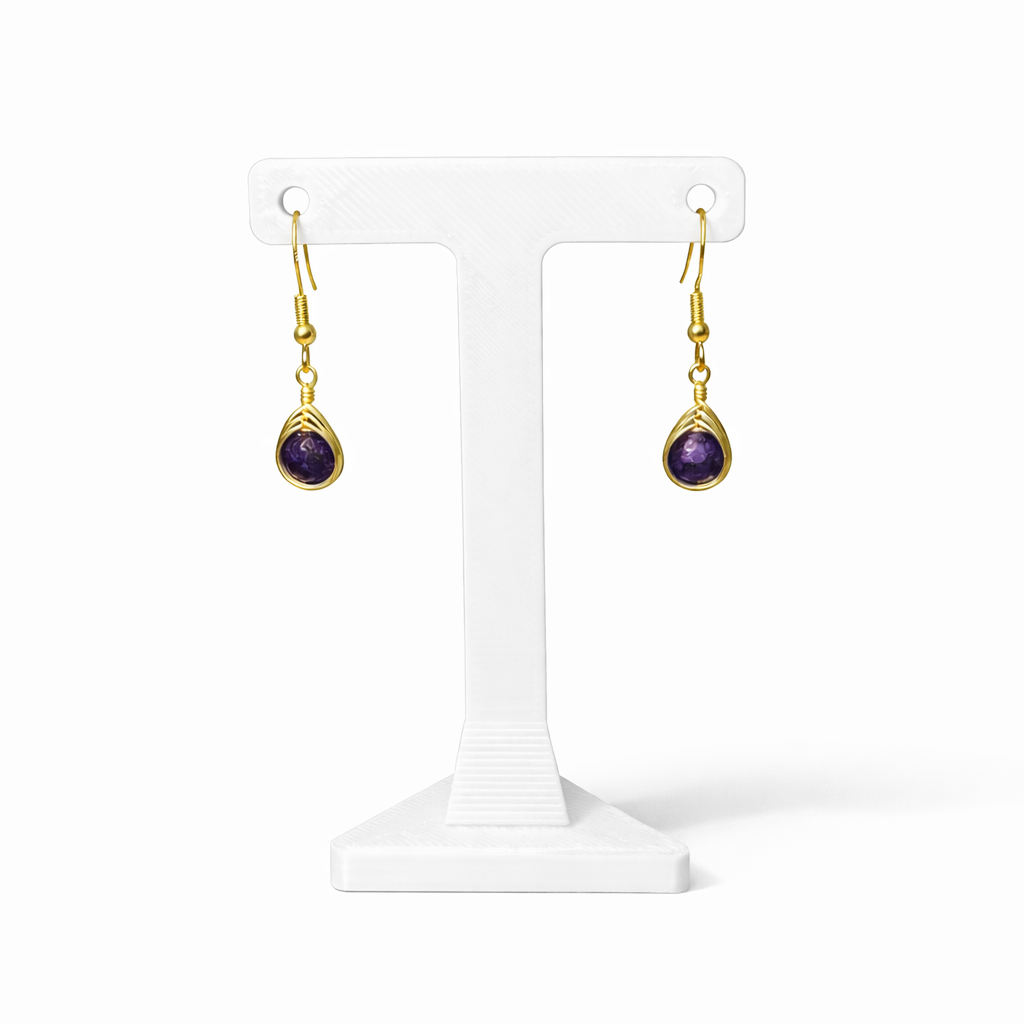Wire Wrapped Gemstone Earrings