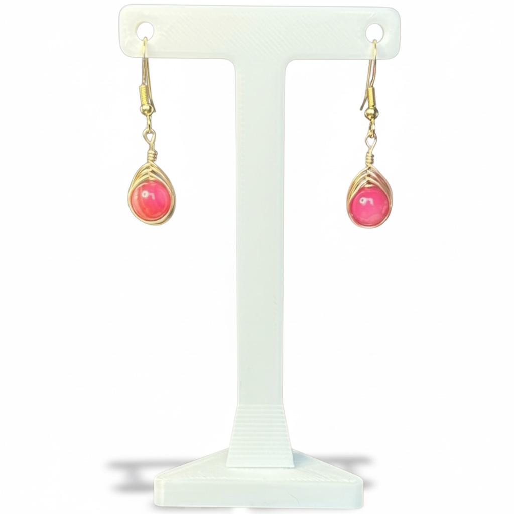Wire Wrapped Gemstone Earrings