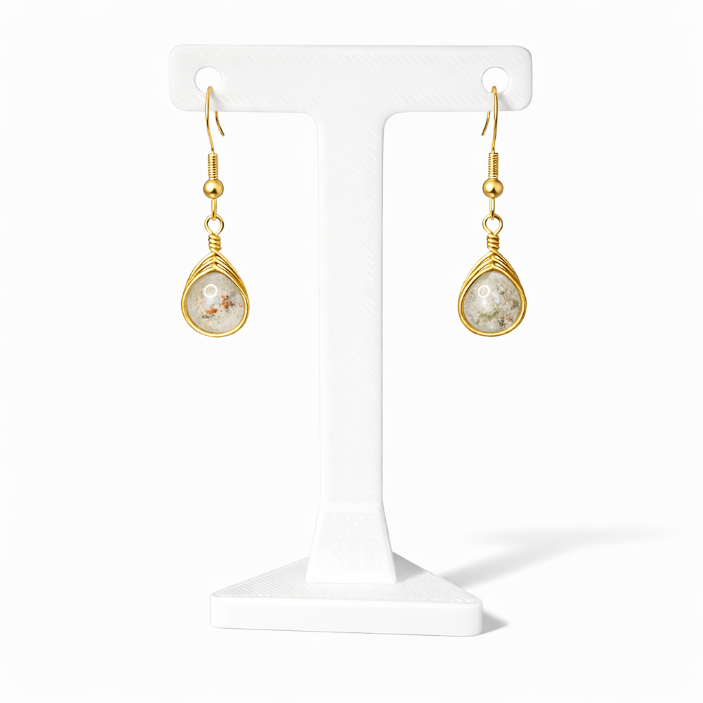 Wire Wrapped Gemstone Earrings