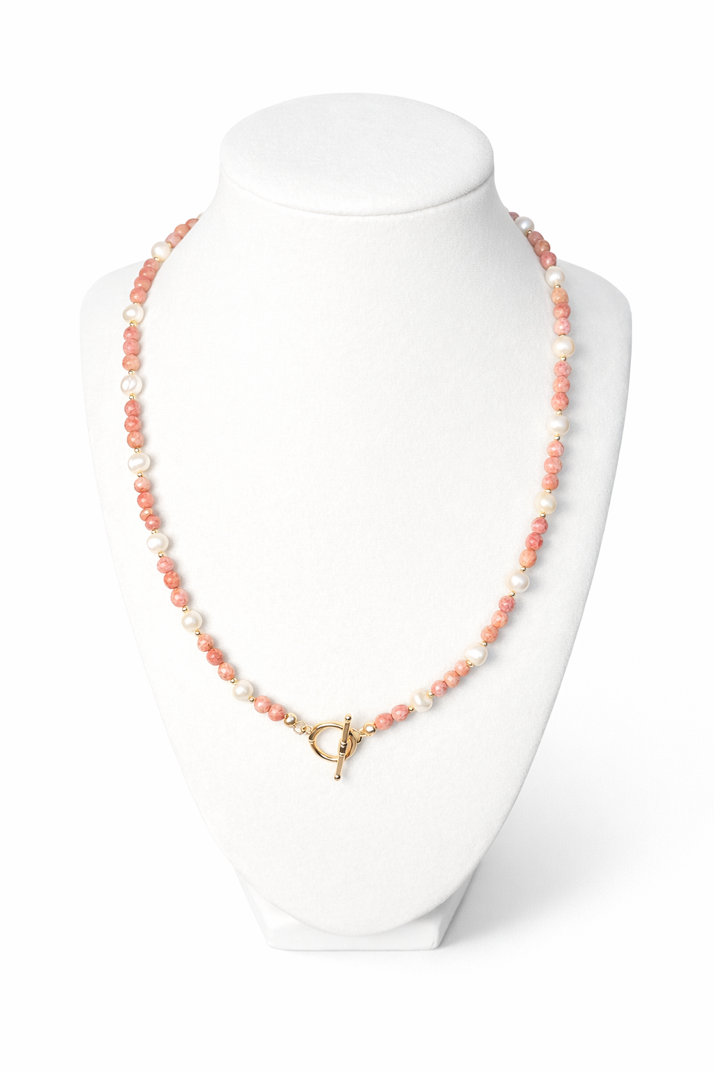 Rhodonite and Freshwater Pearl Set