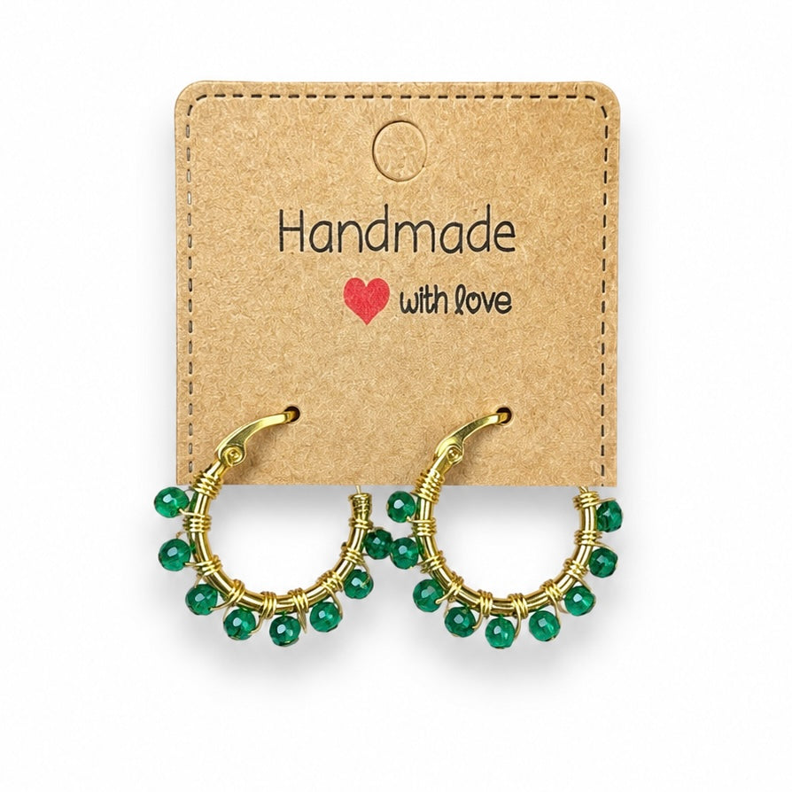 Wire Wrapped Malachite Hoops