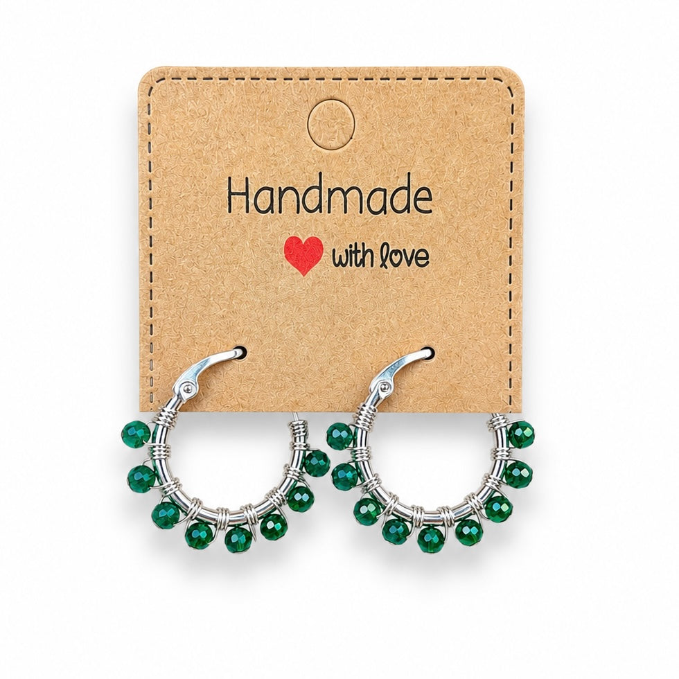 Wire Wrapped Malachite Hoops