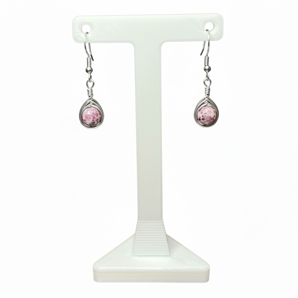 Wire Wrapped Gemstone Earrings
