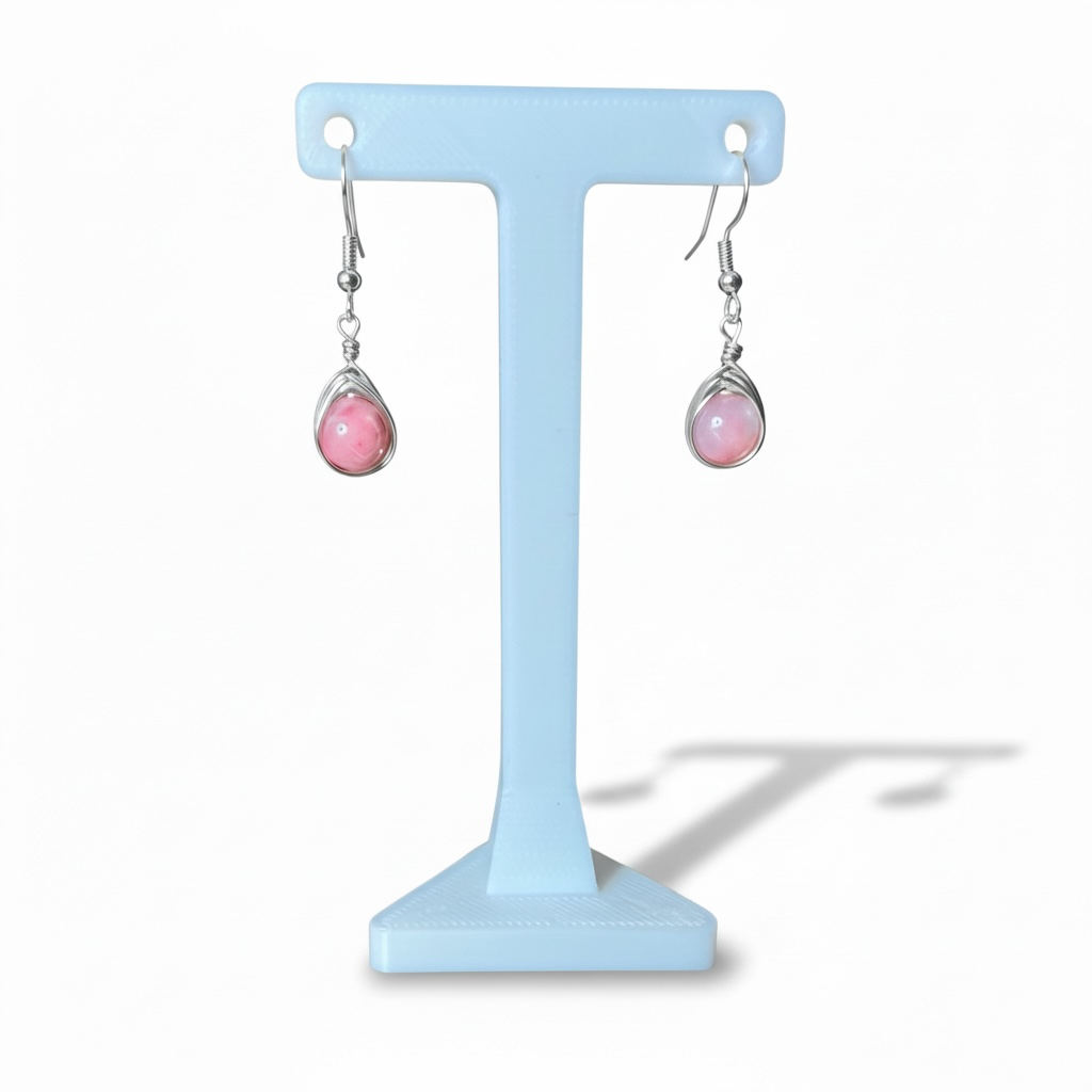 Wire Wrapped Gemstone Earrings