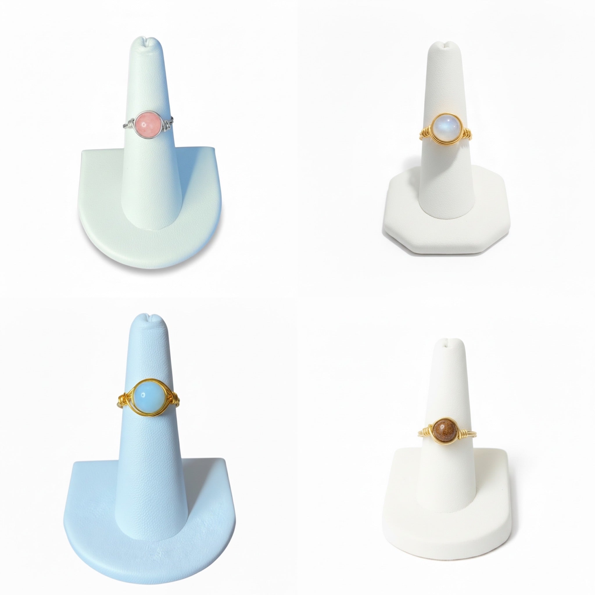 Wire Wrapped Gemstone Rings