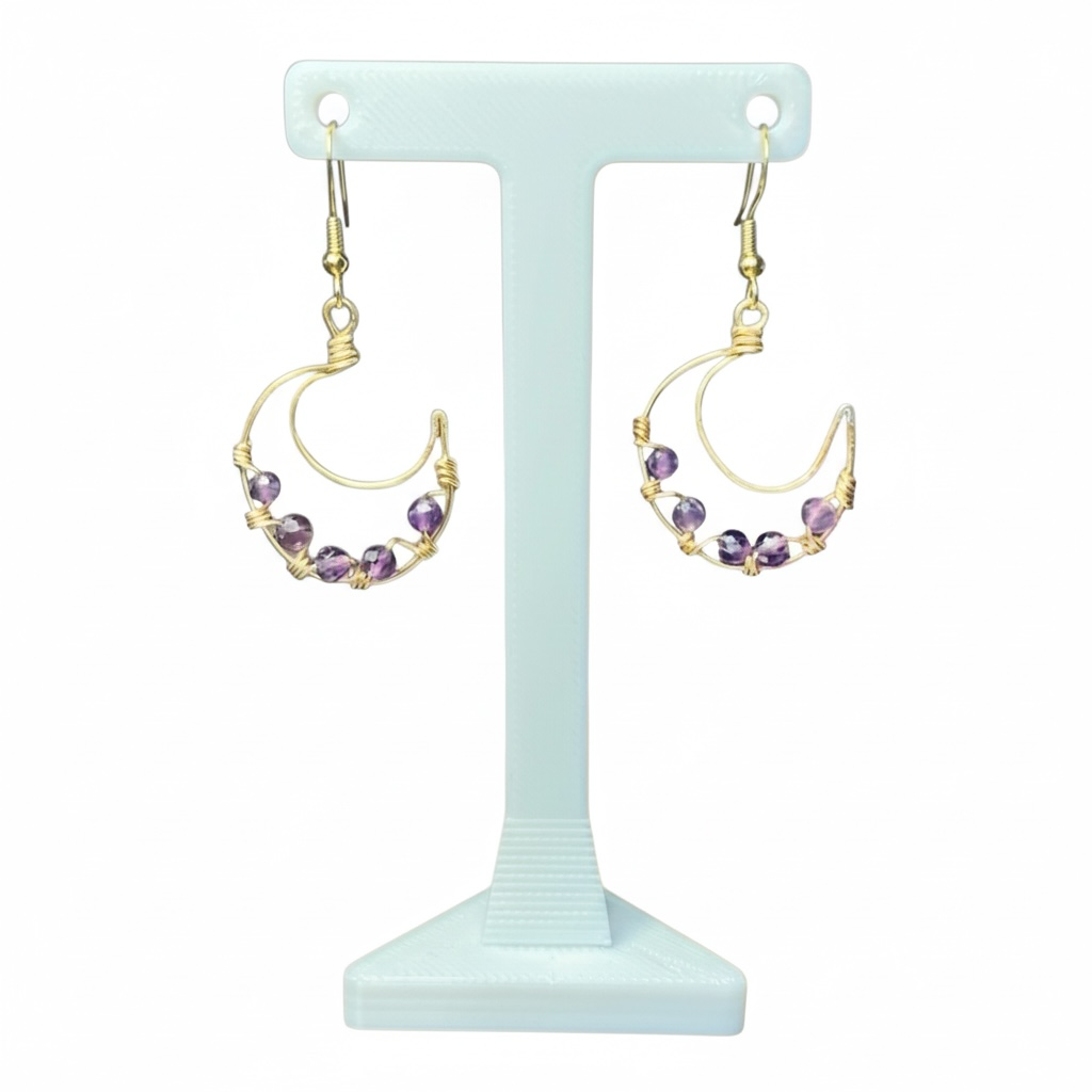 Amethyst Moon Earrings