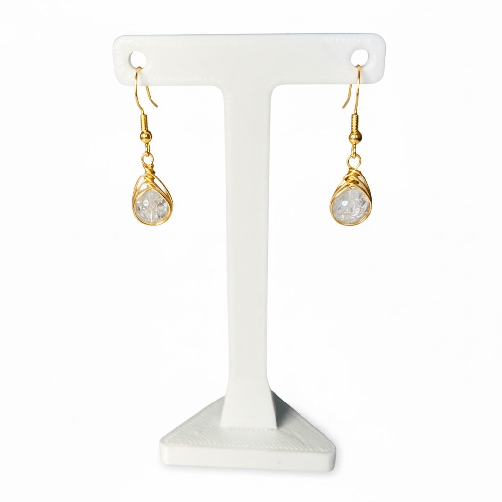 Wire Wrapped Gemstone Earrings