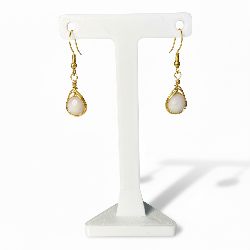Wire Wrapped Gemstone Earrings
