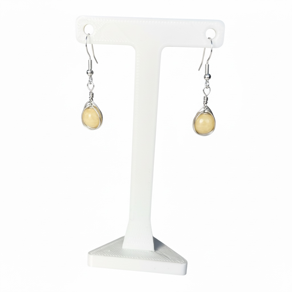 Wire Wrapped Gemstone Earrings