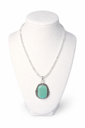 Faceted Rainbow Moonstone Necklace with Blue Opal Pendant