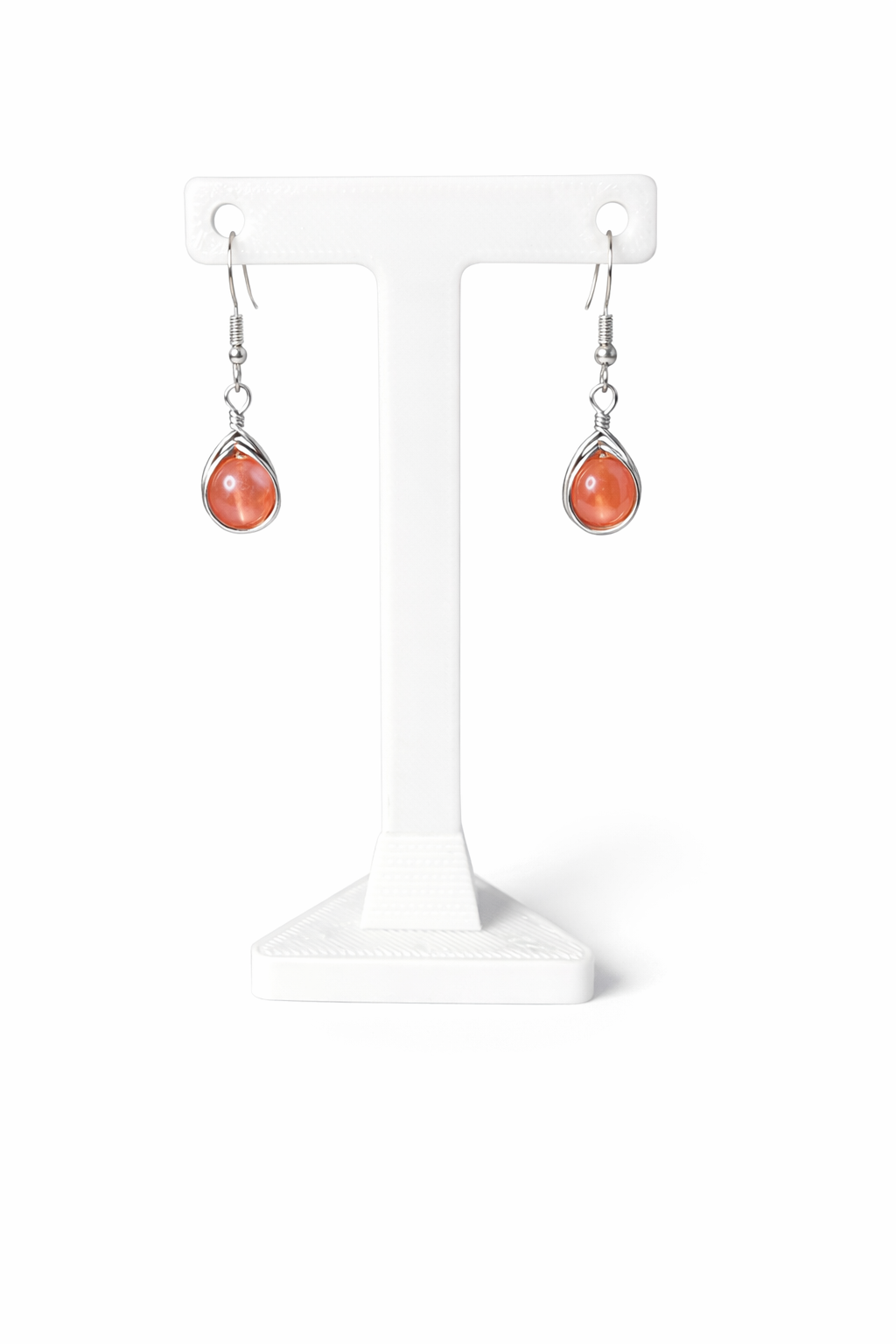 Wire Wrapped Gemstone Earrings