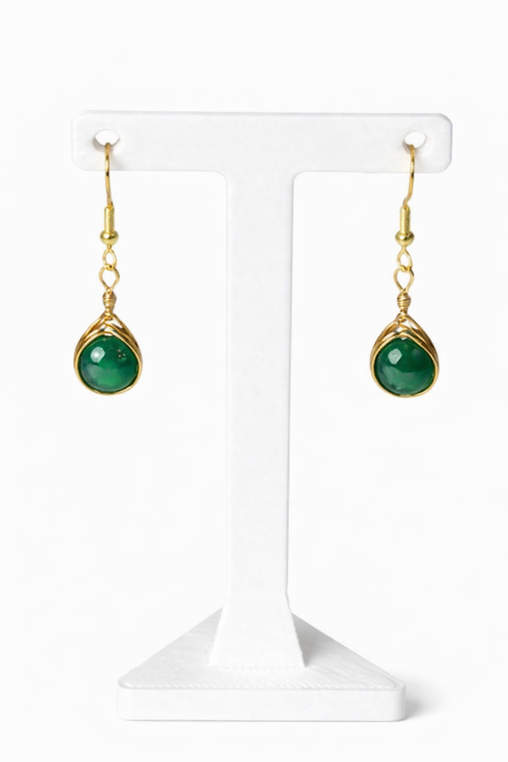 Wire Wrapped Gemstone Earrings