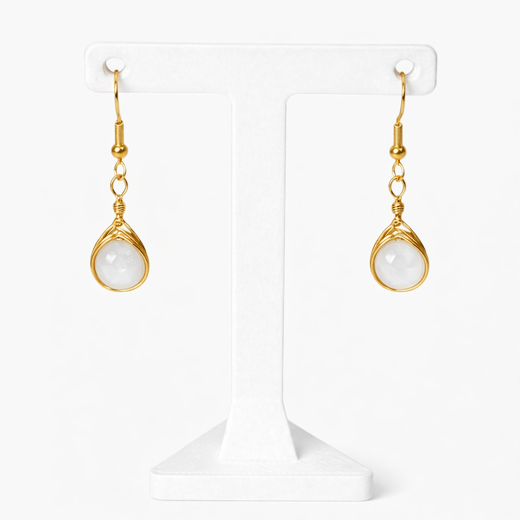 Wire Wrapped Gemstone Earrings