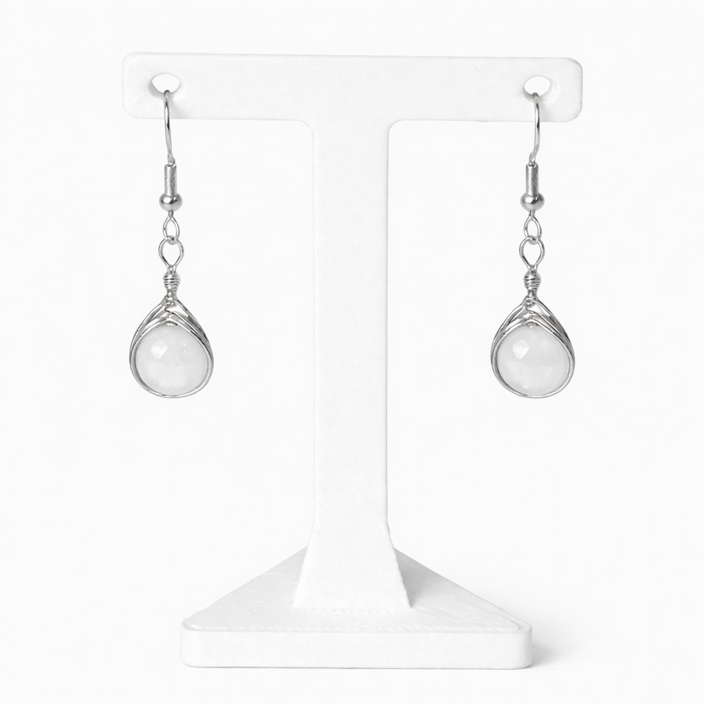 Wire Wrapped Gemstone Earrings