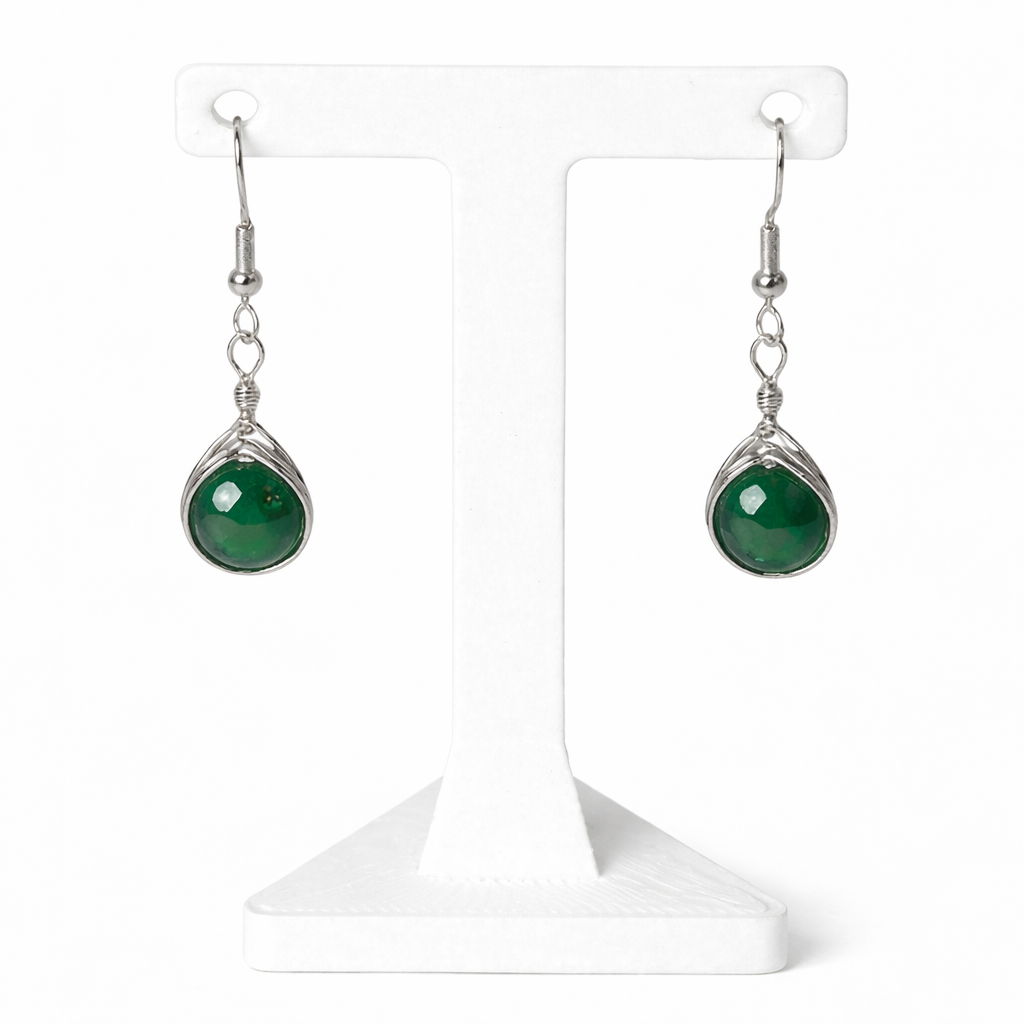 Wire Wrapped Gemstone Earrings